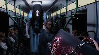 Horror Game Where A Woman Never Stops Following You it follows  CROWDED FOLLOWED All 3 Endings [upl. by Chadbourne]