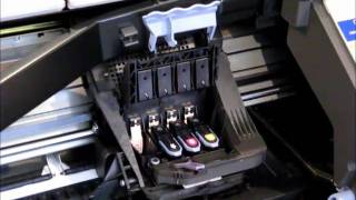 HP Designjet 500 repair  how to replace the printhead on your printer  C4810A C4811A C4812A C4813A [upl. by Ecikram]