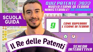 SCHEDA ESAME INTERATTIVA  QUIZ PATENTE B 2022 NUOVO ESAME DI TEORIA MINISTERIALE  PARTE 9 [upl. by Pedaias924]