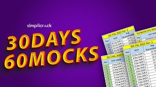 🔥SSC CGL 2024  30 Days 60 Mocks Challenge I Simplicrack [upl. by Gunnar]