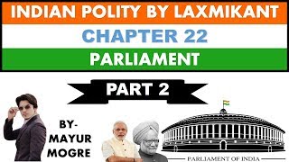 Indian Polity by Laxmikant chapter 22 ParliamentPart 2Lok SabhaRajya SabhaSpeakerBudgetBill [upl. by Zane]