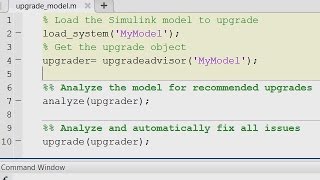 Upgrade Advisor API  MATLAB and Simulink [upl. by Katrine]