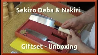 Sekizo Knives of Japan Deba amp Nakiri Giftset  Unboxing [upl. by Kahl]