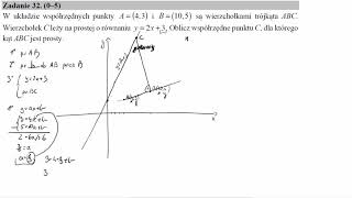 W układzie współrzędnych punkty A43 i B105 są wierzchołkami trójkąta ABC Wierzchołek C leży na [upl. by Nauh338]
