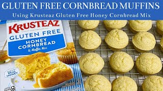 GLUTEN FREE CORNBREAD MUFFINS With Krusteaz Gluten Free Honey Cornbread Mix [upl. by Cuttler]