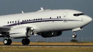 7377BF BBJ Short Takeoff and Landing Boeing Business Jet  Plane Spotting inside Larnaca Intl [upl. by Cilka]