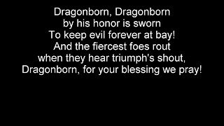 SKYRIM THEME DRAGONBORN ENGLISH LYRIC VERSION [upl. by Hightower]