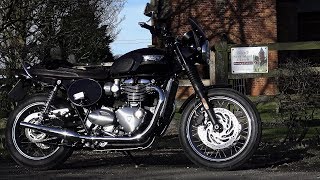 Triumph Bonneville T120BRITISH CUSTOMS Sleeper PRO ExhaustAwaken the Beast [upl. by Booker]