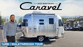 SMALLEST Airstream Camping Trailer  2023 Caravel 16RB Walk Through Tour [upl. by Gautious]