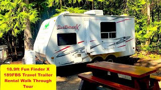 LittleRVrentalscom Kamloops BC 189ft Fun Finder X 189FBS Travel Trailer Rental Walk Through Tour [upl. by Nevyar]