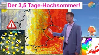 3 bis 4 heiße Tage Hochsommer dann gefühlt herbstlich mit Wind Wettervorhersage 1826072024 [upl. by Drusilla]