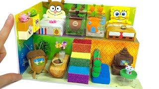 how DIY Miniature Spongebob♥SandyCheeks House ♥Making Spongebob × SandyCheeks ♥acorn vs pineapple [upl. by Naihr27]