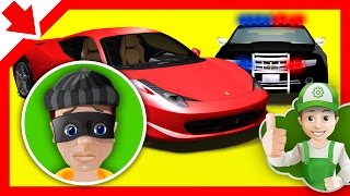 Cartoon police cars for children Police chase  Little Smart Kids [upl. by Lindley]