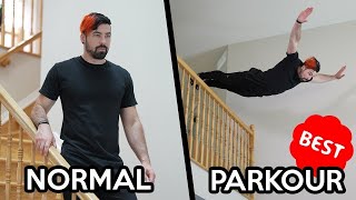 BEST OF Parkour VS Normal People In Real Life [upl. by Skillern]