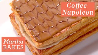 Martha Stewart’s Napoleon Dessert Millefeuille with Coffee  Martha Bakes Recipes [upl. by Duleba]