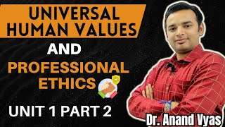 Universal Human Values and Professional Ethics Unit 1 Part 2  Self Exploration Process [upl. by Aizti]