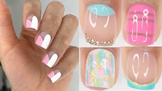 EASY SPRINGSUMMER NAIL IDEAS  Spring nail polish colors nail art compilation for short nails [upl. by Tallulah]