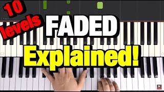 Faded Piano Tutorial Alan Walker How to Play Lesson [upl. by Staten]