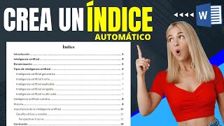 📚 ¡Crea un Índice Automático en Word 2024 en Minutos 🚀🔍 [upl. by Nwaf]