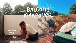 Turning my balcony into a cosy paradise ☁️  DIY Balcony Makeover [upl. by Anaeda]