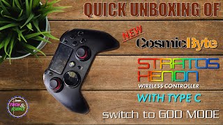 QUICK UNBOXING OF NEW COSMIC BYTE STRATOS XENON WITH TYPE C WIRELESS gamepad [upl. by Esiuol]