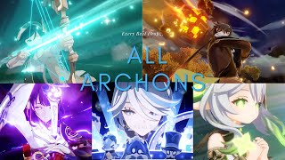 Elemental Burst  ＊Beat Drop＊｜ All Five Archons Character Demo Beat Drops [upl. by Elton]