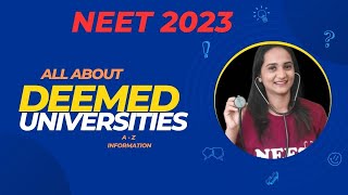 Complete Details DEEMED Universities NEET 2023  DEEMED Cut off 2022  MBBS DEEMED University FEES 💰 [upl. by Eessej]