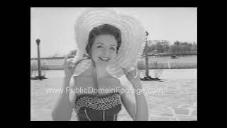 1950s Poolside Swimsuit fashions archival footage and newsreel [upl. by Ahsikym]