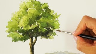 Easy Watercolor Painting  Tree [upl. by Femi]