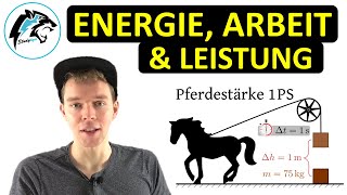 Energie Arbeit amp Leistung erklärt  Energieumwandlung amp Energieerhaltung  Zusammenfassung [upl. by Suciram]