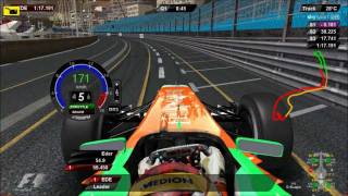 rFactor F1 2011 MONACO DRS and KERS ON PRACTICE ONBOARD Driver Virtual Eder Belone [upl. by Neehahs]