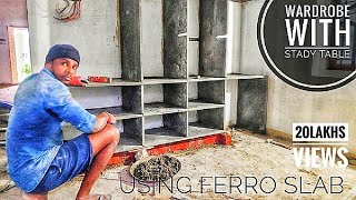 New Bedroom Cupboard with Study Table Making Using Ferro Slab  Bedroom Wardrobe  Bedroom Shelves [upl. by Eyoj]