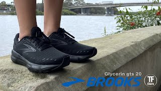 Brooks Womens Cushion Running Shoes quotGlycerin GTS 20quot Black Review [upl. by Amber246]