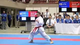 Lim Chee Wei vs Ryo Kiyuna  Male Kata SEMIFINAL  Asian Karate Championships 2015 [upl. by Damiano]