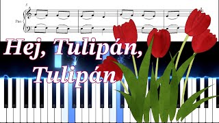 Hej Tulipán népdal gyerekdal – Zongora tutorial és kotta – kísérettel [upl. by Leirol]