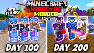 SURVIVING 200 DAYS IN HARDCORE MODDED MINECRAFT WITH FRIENDS [upl. by Otsugua]