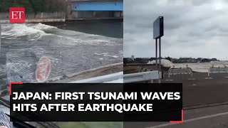 Japan First Tsunami waves hits after 76 magnitude earthquake [upl. by Ajna]