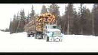 Winter log hauling in northern BC [upl. by Yeargain]