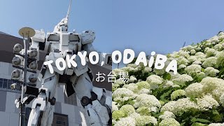 Tokyo Odaiba VLOG 🇯🇵 お台場 Gundam Hydrangea Beach Shopping Travel [upl. by Adnical]