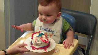 Baby Ben Eating Cake on his 1st Birthday [upl. by Mendes]