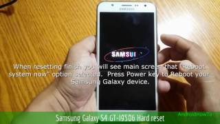 Samsung Galaxy S4 GTI9506 Hard reset [upl. by Lucille]