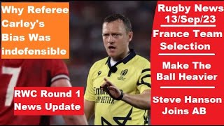 Rugby News Referee Matthew Carley Indefensible Make the ball heavier to reduce drop goals [upl. by Zetnwahs794]