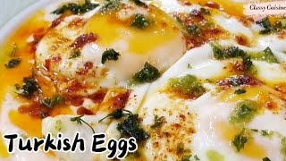 Turkish Eggs Breakfast Çilbir  Turkish Cuisine 🇹🇷 [upl. by Jumbala]