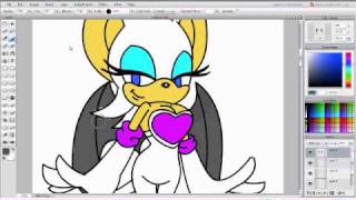 Rouge the Bat Coloring Tutorial SumoPaint [upl. by Sherman]