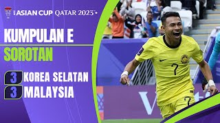 Sorotan Perlawanan  Korea Selatan 3  3 Malaysia  Piala Asia Qatar 2023 [upl. by Ttemme]