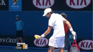 Juan Martin del Potro Looks For Sympathy  Australian Open 2013 [upl. by Akinam934]