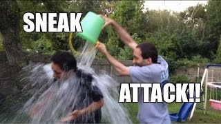 NINJA TWINS do the ALS ICE Bucket Challenge Fail style [upl. by Drawets194]