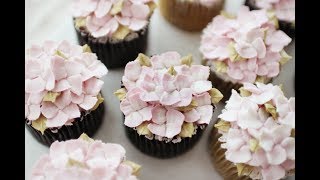 ENGHow to make Hydrangea flower cupcake 수국플라워컵케이크만들기 [upl. by Naoj]