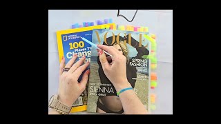 ASMR WHISPER VISION BOARDFLIPPING THROUGH MAGAZINES LOTS OF BLAH BLAH BLAH POINTING OUTLINING [upl. by Swisher]