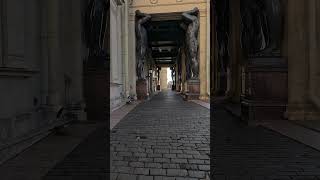 The Walk to Portico with Atlas Statues travel goprotravel europe architecture portico atlas [upl. by Essiralc]